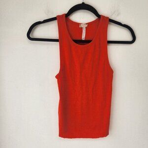 Intimately Free People Ribbed Knit Tank Top Tee T-Shirt Coral Orange Size XS/S